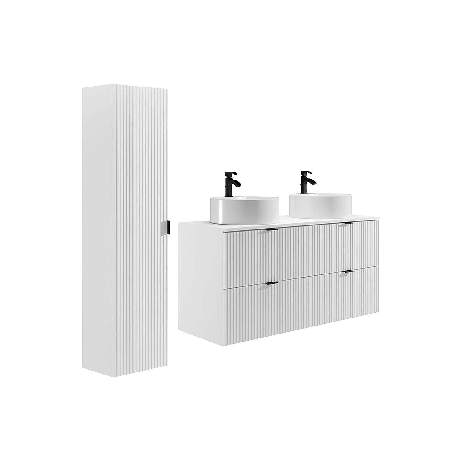 Vente-unique Badmöbel-Set Zevini Weiß 120 cm