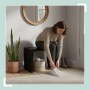 Relaxdays Sitzbank Bambus Schwarz Rutschfest 43 cm x 45 cm x 33 cm 6,5 kg_2