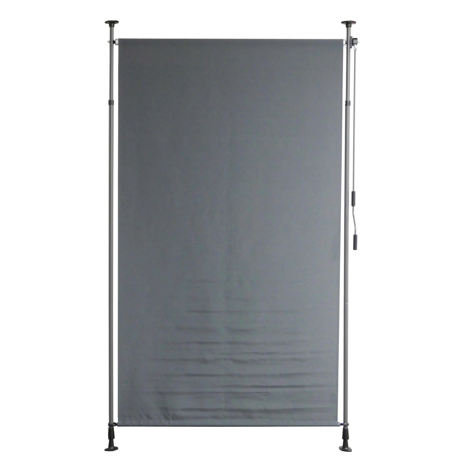 DELUKE Senkrechtmarkise TURI 150x300cm Ohne Bohren HöhenVerstellbar Dunkelgrau Polyester Klemmmarkise Balkonmarkise Vertikalmarkise Sonnenschutz