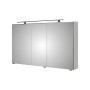 Pelipal Spiegelschrank Quantum 120cm, Schneeweiß Glanz mit LED-Leuchte und 3 Spiegeltüren.