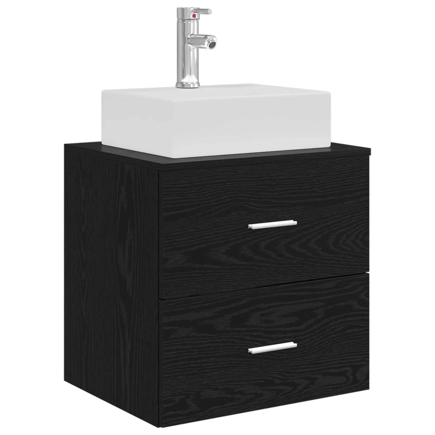 vidaXL Wandmontierte Waschtisch Schwarze Eiche 49,5 x 41 x 62,5 cm 890279