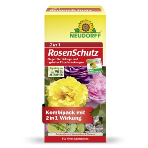 Neudorff 2in1 Rosenschutz Set: Kombipack zur Bekämpfung von Schädlingen und Pilzerkrankungen an Rosen.