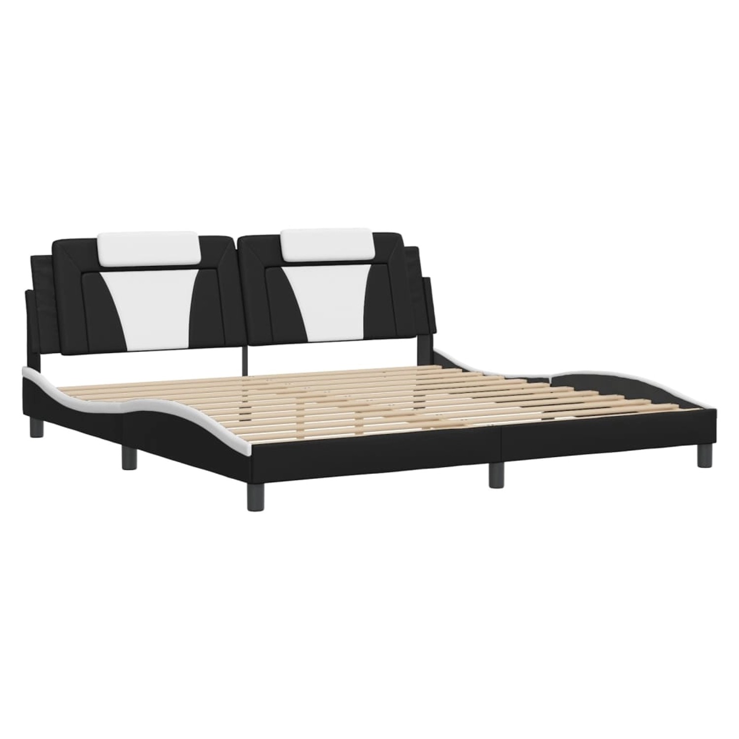 vidaXL Bettgestell Viana mit LED ohne Matratze Schwarz und Weiß 200x200 cm günstig online kaufen