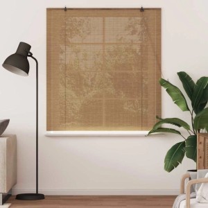 vidaXL Rollo mit Vorhängen Braun 150 x 160 cm Bambus 42006860