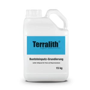 Weißer Terralith Buntsteinputz Grundierung Kanister, 15 kg, für Putze auf Dispersionsbasis. Haftgrund.