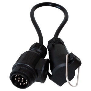 Las Adapterkabel 13 auf 7-polig für PKW Anhänger, 50 cm, zur Stromversorgung.