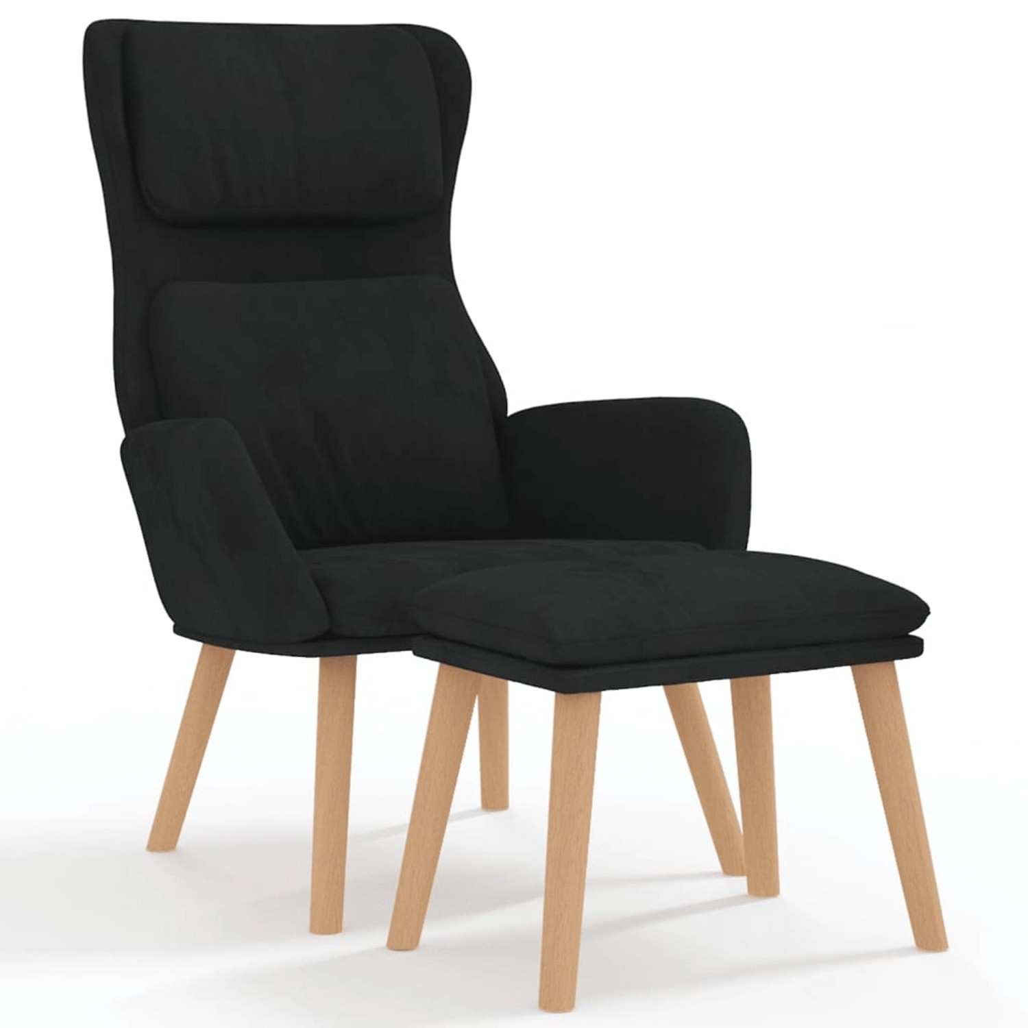 vidaXL Relaxsessel mit Hocker Schwarz Samt Modell 14 günstig online kaufen