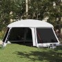 Graues vidaXL Poolzelt 670x590cm mit Netzwänden und abnehmbarem Überzelt im Garten.