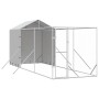 vidaXL Outdoor-Hundezwinger mit Dach Silbern 2x6x2,5m Verzinkter Stahl 3190475