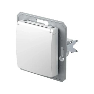 TEM EKONOMIK Schuko Steckdose Weiß Deckel OHNE Rahmen