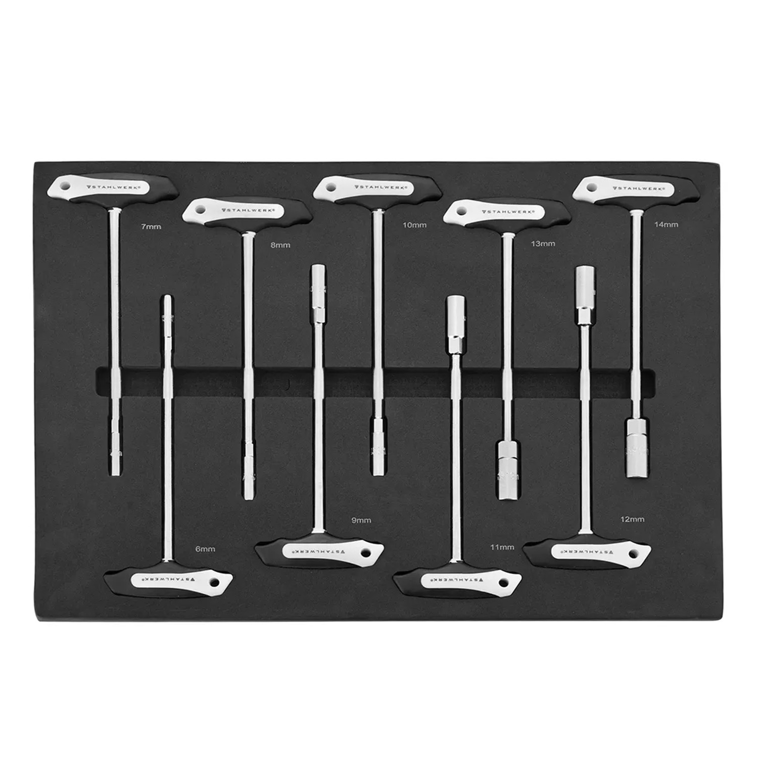 STAHLWERK Werkzeugwageneinlage 9 Teiliger T Griff Schraubendrehersatz