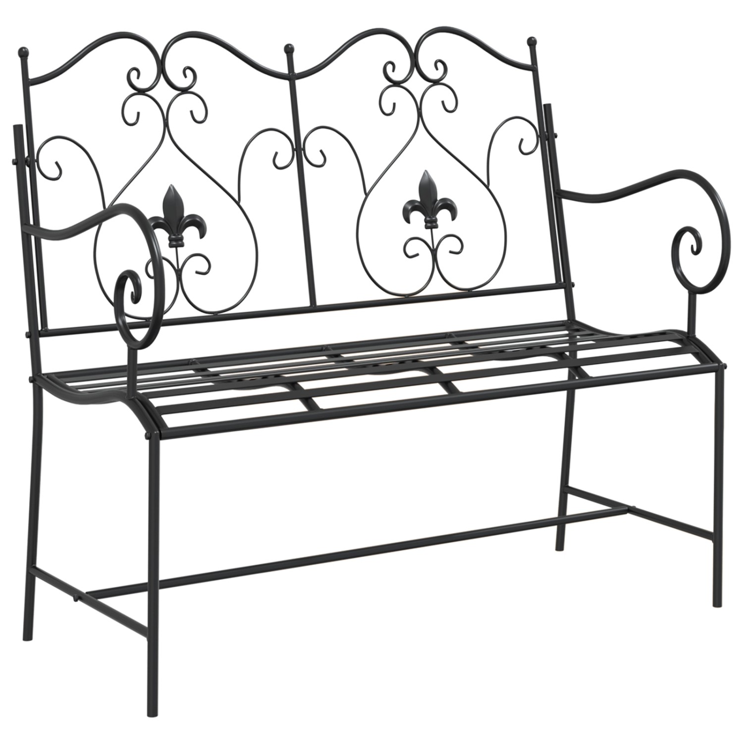 vidaXL Außenbank Schwarz Metall Standard Robust Gartenbank 42008113 günstig online kaufen
