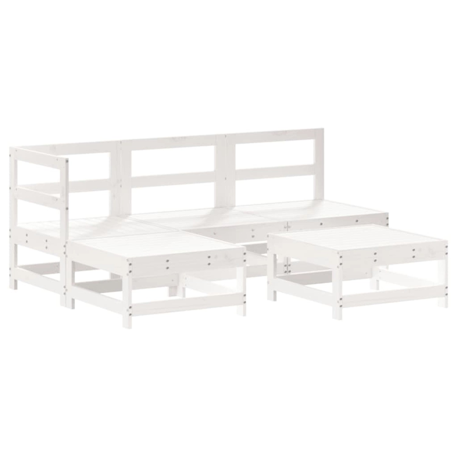 vidaXL 5-tlg Garten-Lounge-Set Weiß Massivholz Kiefer Modell 11 günstig online kaufen