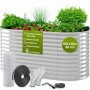 TTL GARDEN Ovales Garten-Hochbeet SPIRIT M 160×80×80 cm – Großes Metall Hochbeet Verzinkt in Silber für Garten & Terrasse_2