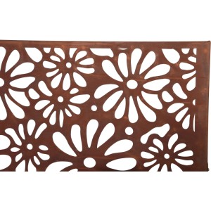 Detailansicht des Sichtschutzes für Garden Pleasure Pflanzkübel Kilian, Rostbraun mit Blumenmuster.