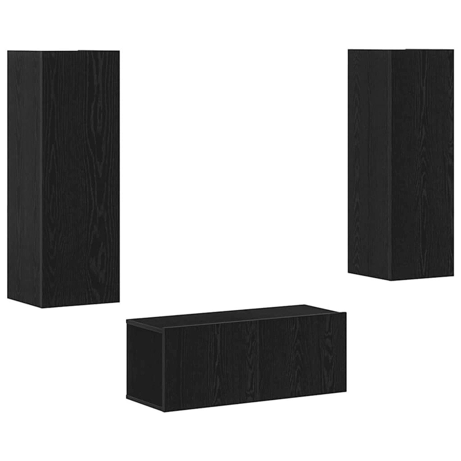 vidaXL TV-Schrank-Set Schwarz Eichen-Optik Holzwerkstoff 3393226 günstig online kaufen