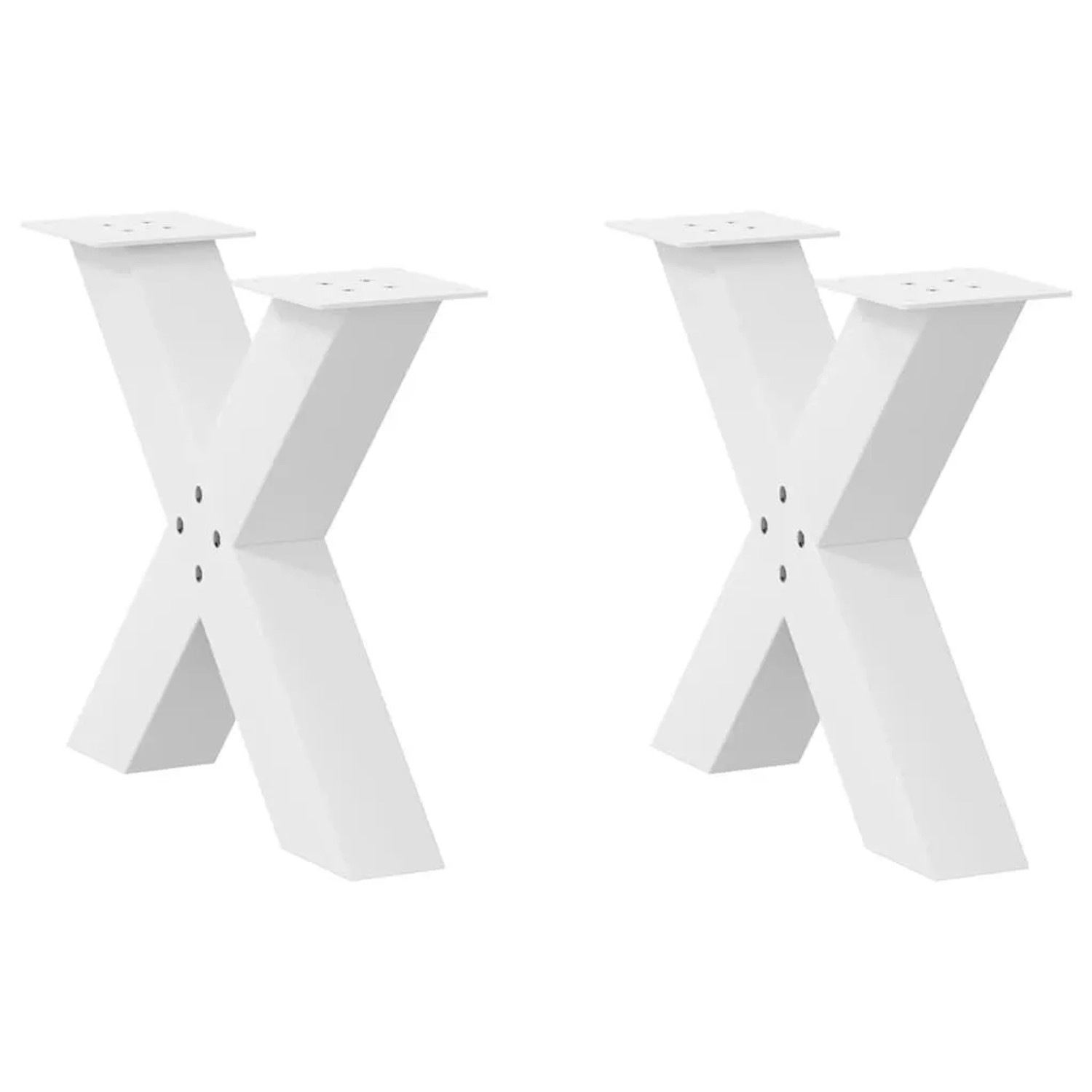 vidaXL Couchtischbeine X-Form 2 Stk Weiß 50x42-43 cm Stahl 4012957