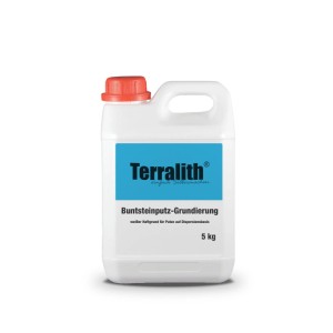 Weißer Terralith Buntsteinputz Grundierung 5 kg im Kanister. Haftgrund für Putze.