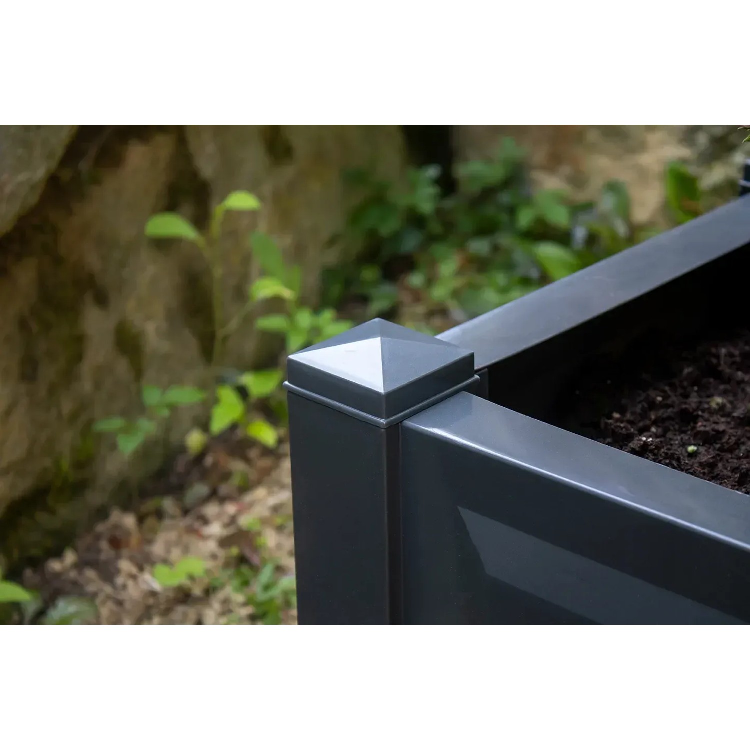KHW Blumenkasten quadratisch Anthrazit Kunststoff kaufen bei OBI