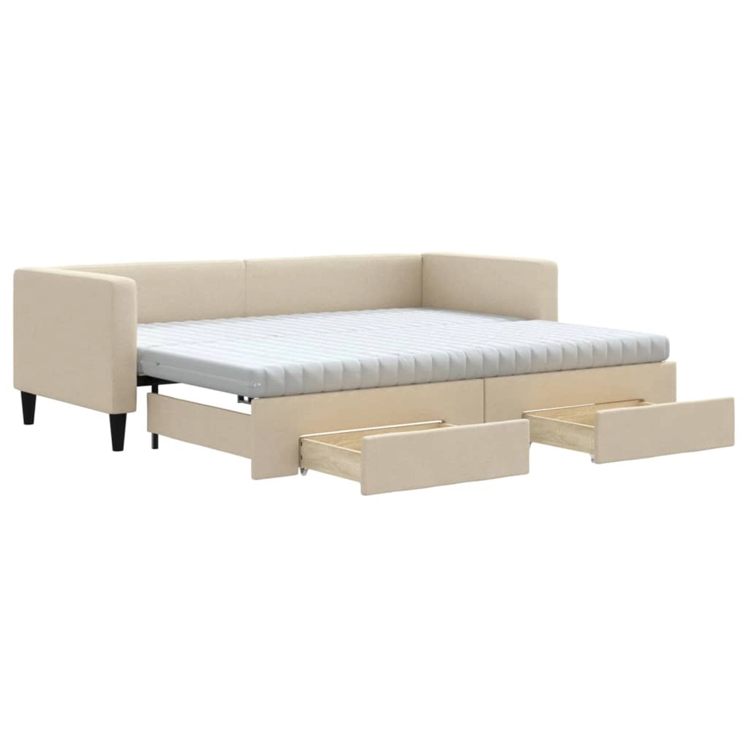 vidaXL Tagesbett Ausziehbar mit Schubladen Creme 80x200 cm Stoff1847504 günstig online kaufen