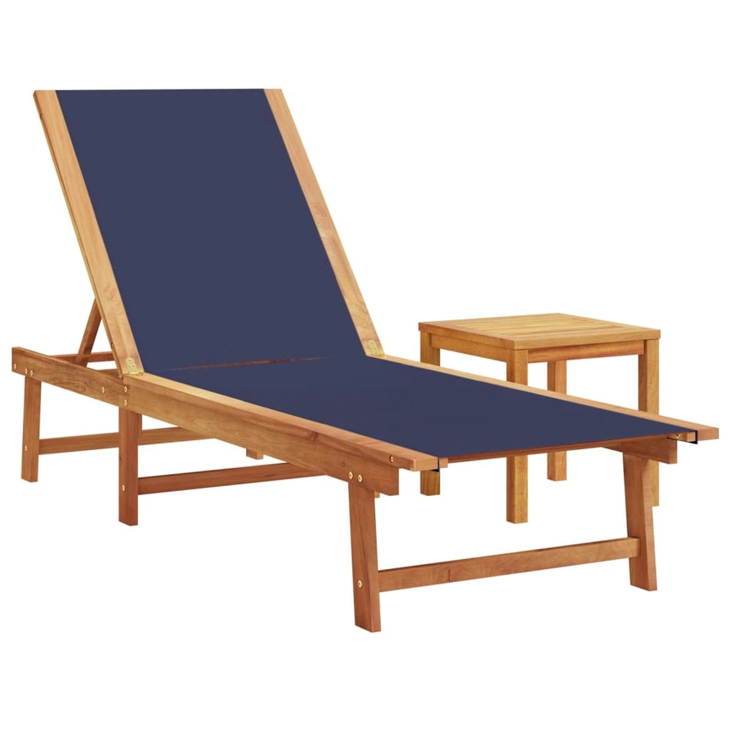 vidaXL Sonnenliege mit Tisch Blau Massivholz Akazie und Textilene 4008418 günstig online kaufen