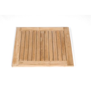 Quadratische Natur24 Tischplatte Tunis aus Teakholz, 70x70 cm, für Gartentische.