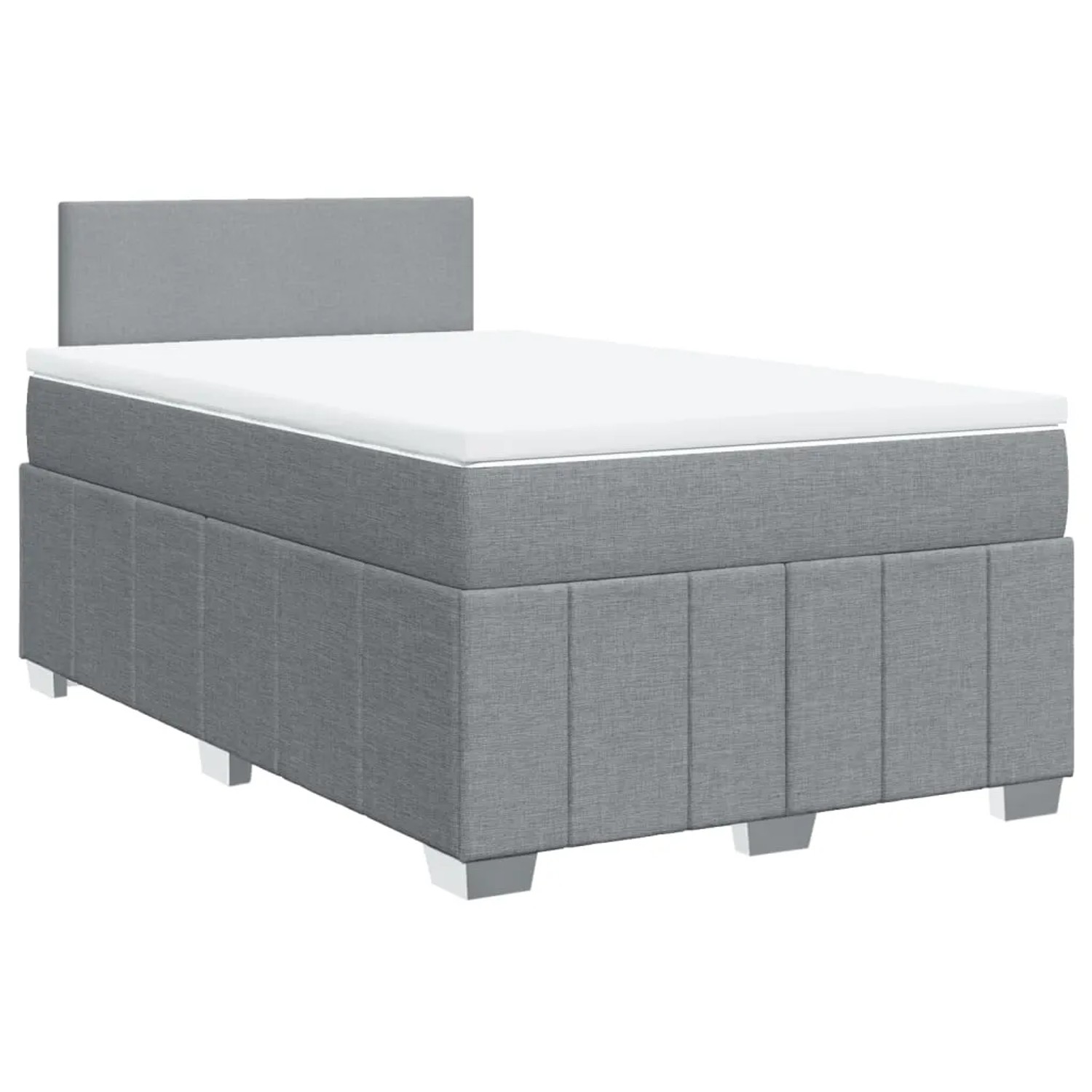 vidaXL Boxspringbett mit Matratze Hellgrau 120x200 cm Stoff 3289328