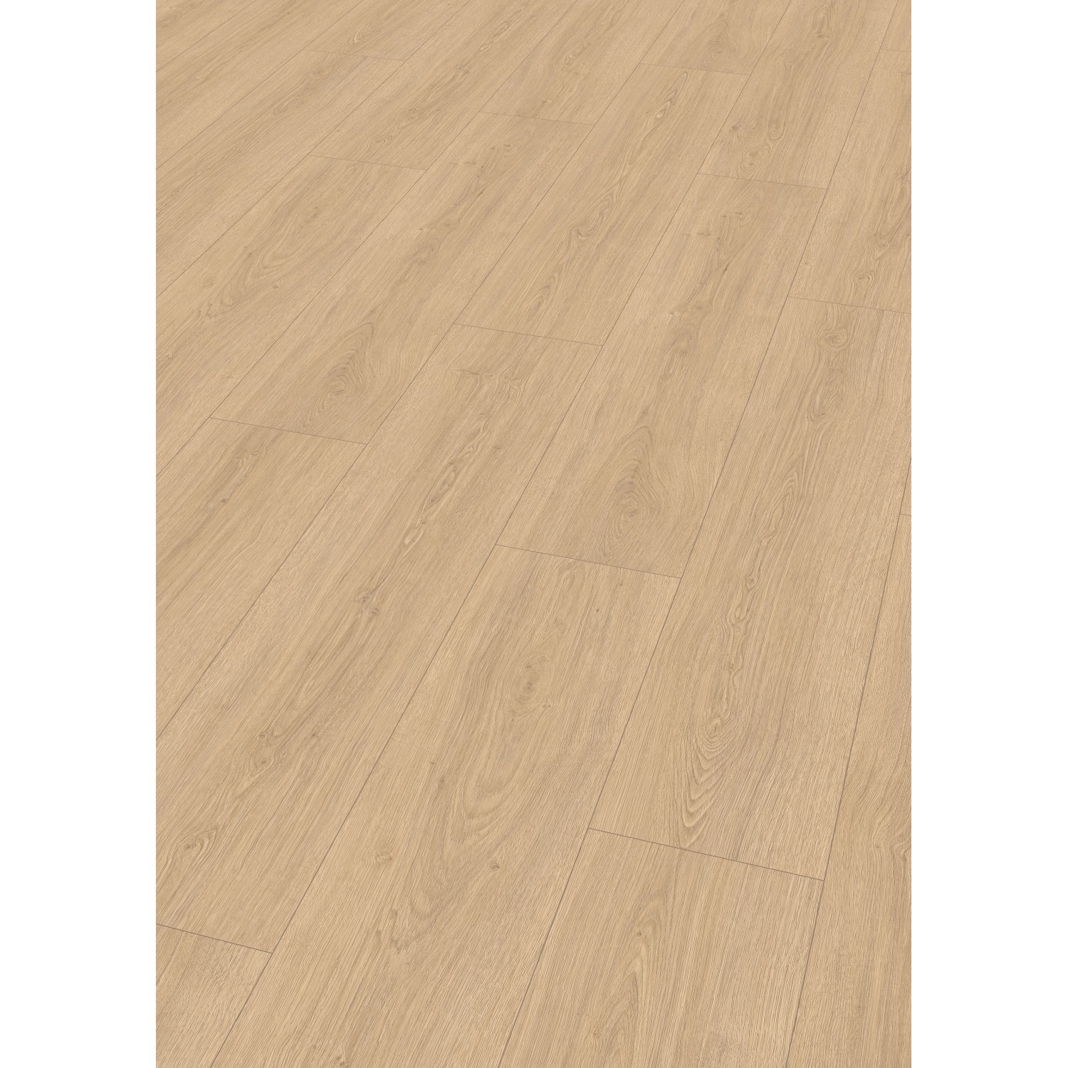 Wasserfestes Egger AquaClick it Laminat in Eiche Victoria Natur Optik, geeignet für Feuchträume.