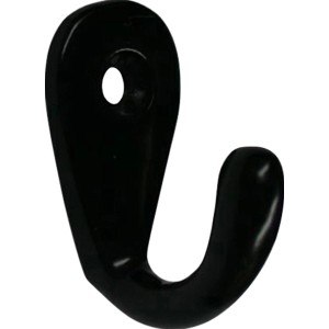 Schwarzer Wandhaken aus Metall, Modell 1747. Praktisch und stabil.
