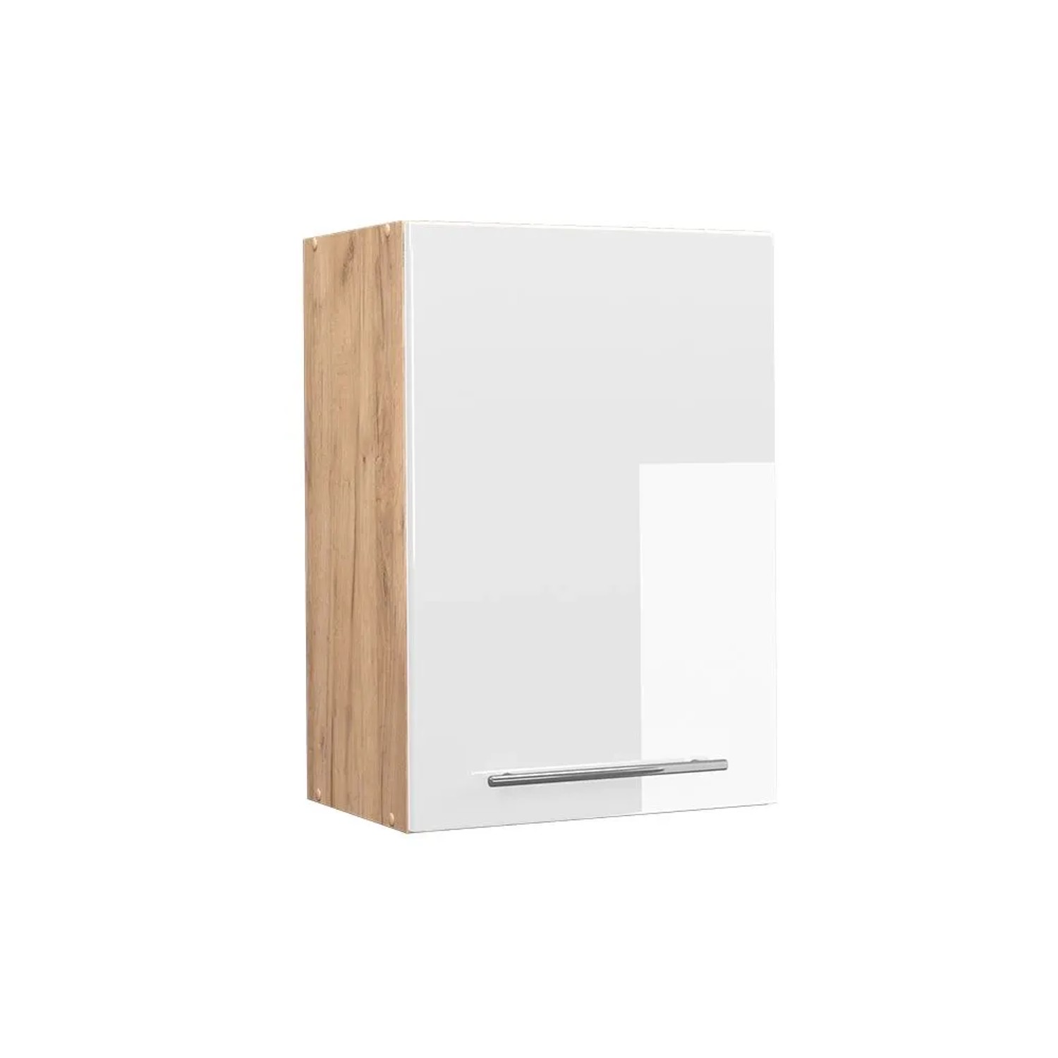 Vicco Hängeschrank Fame-Line Hängender Küchenschrank Weiß Hochglanz Goldkraft Eiche 50 cm