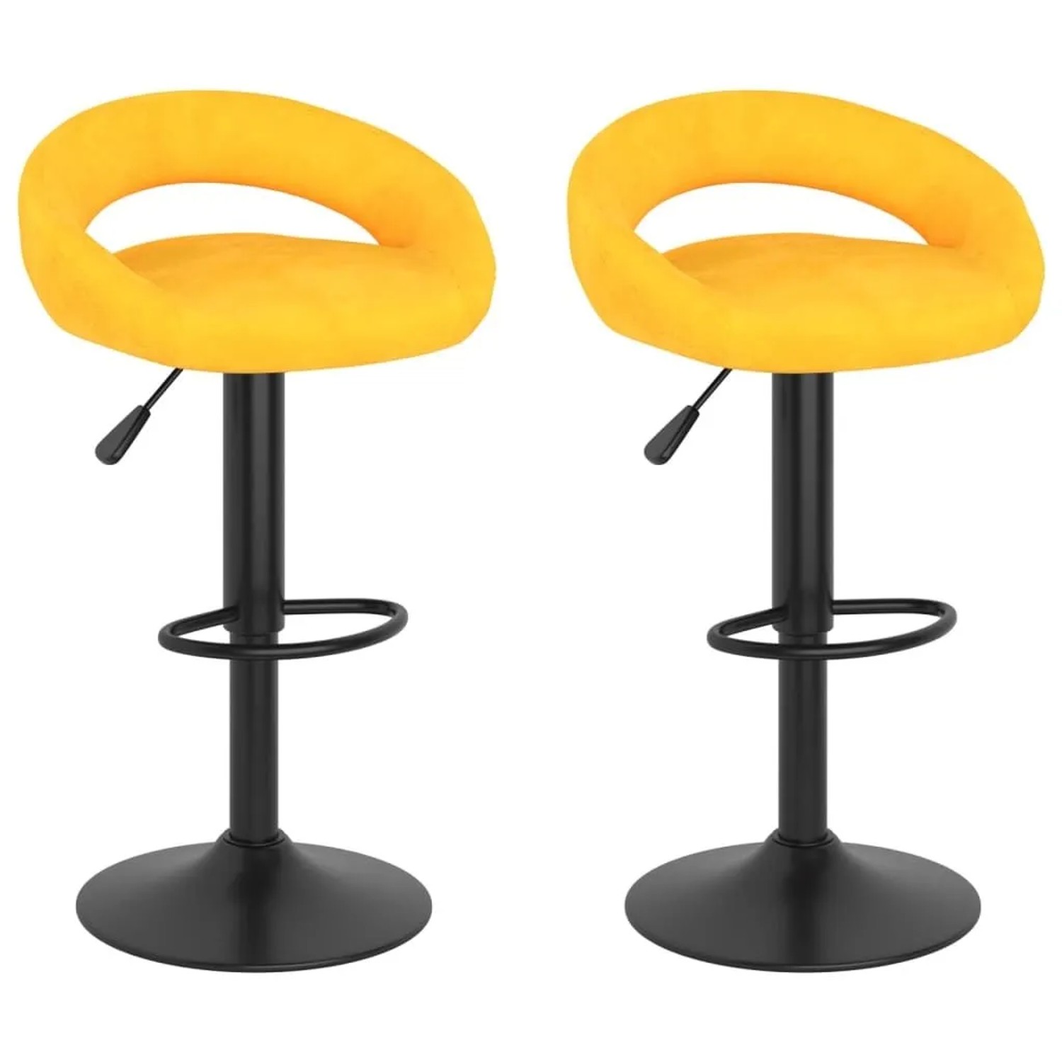 vidaXL Barhocker 2 Stk Senfgelb Samt 333276