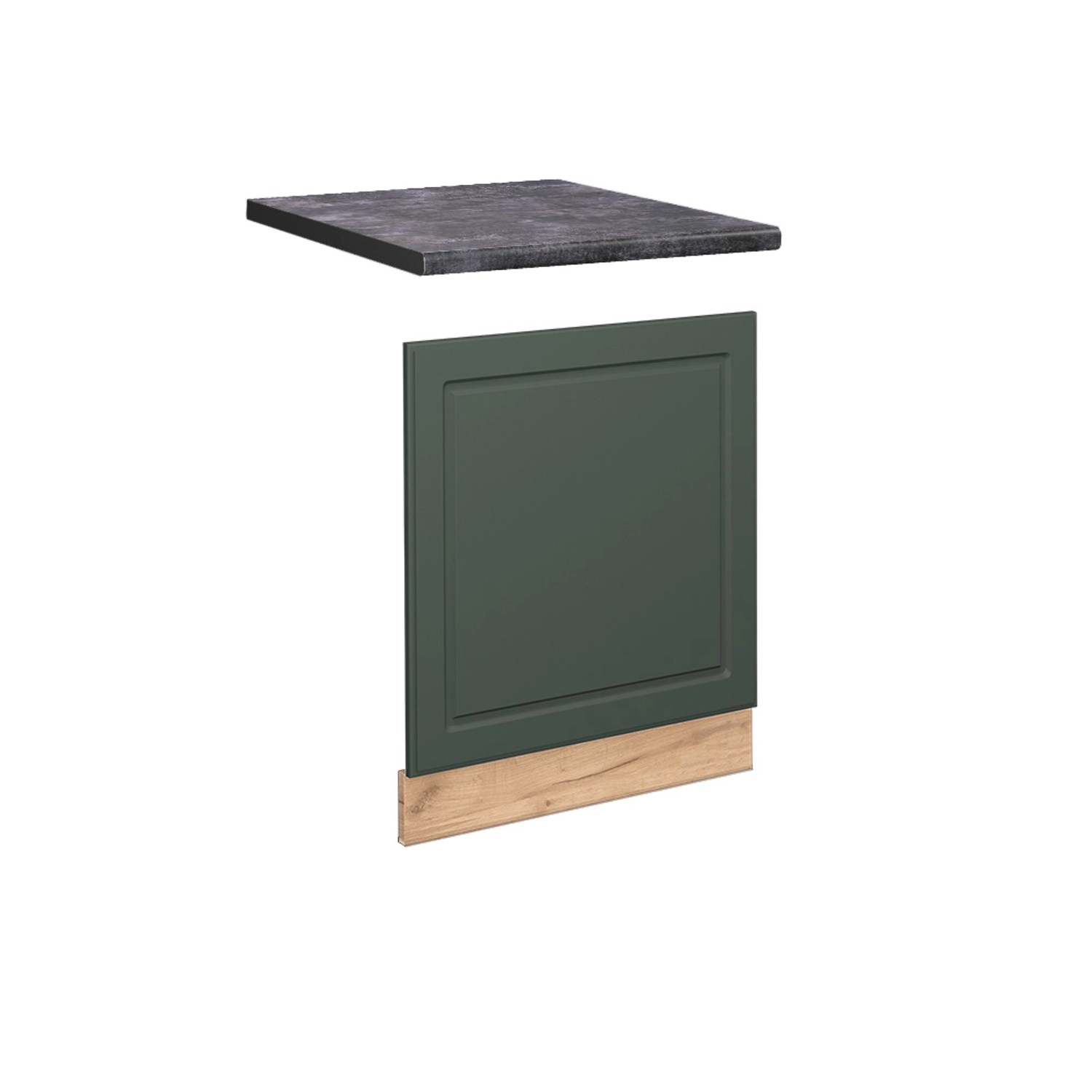 Vicco Frontblende Fame-Line Grün-Gold Landhaus/Goldkraft Eiche 60 cm AP Anthrazit