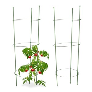 Relaxdays Rankhilfe Tomaten 2er Set Kunststoff Höhenverstellbar 76 cm 140 g