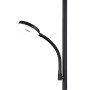 Schwarze Reality LED Stehleuchte Specter mit flexiblem Lesearm.