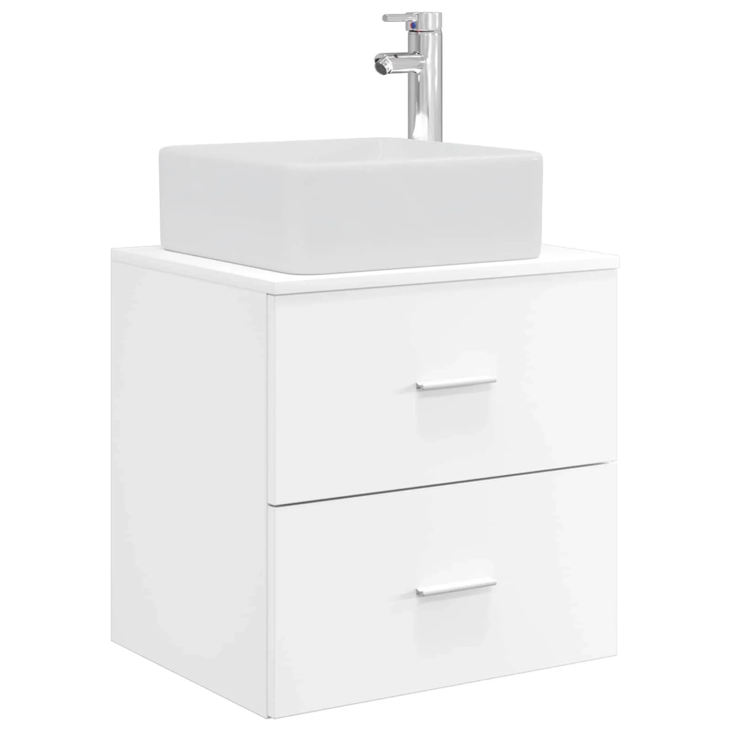 vidaXL Wandmontierte Waschtisch Weiß 53 x 34,5 x 63 cm Holzwerkstoff 890286
