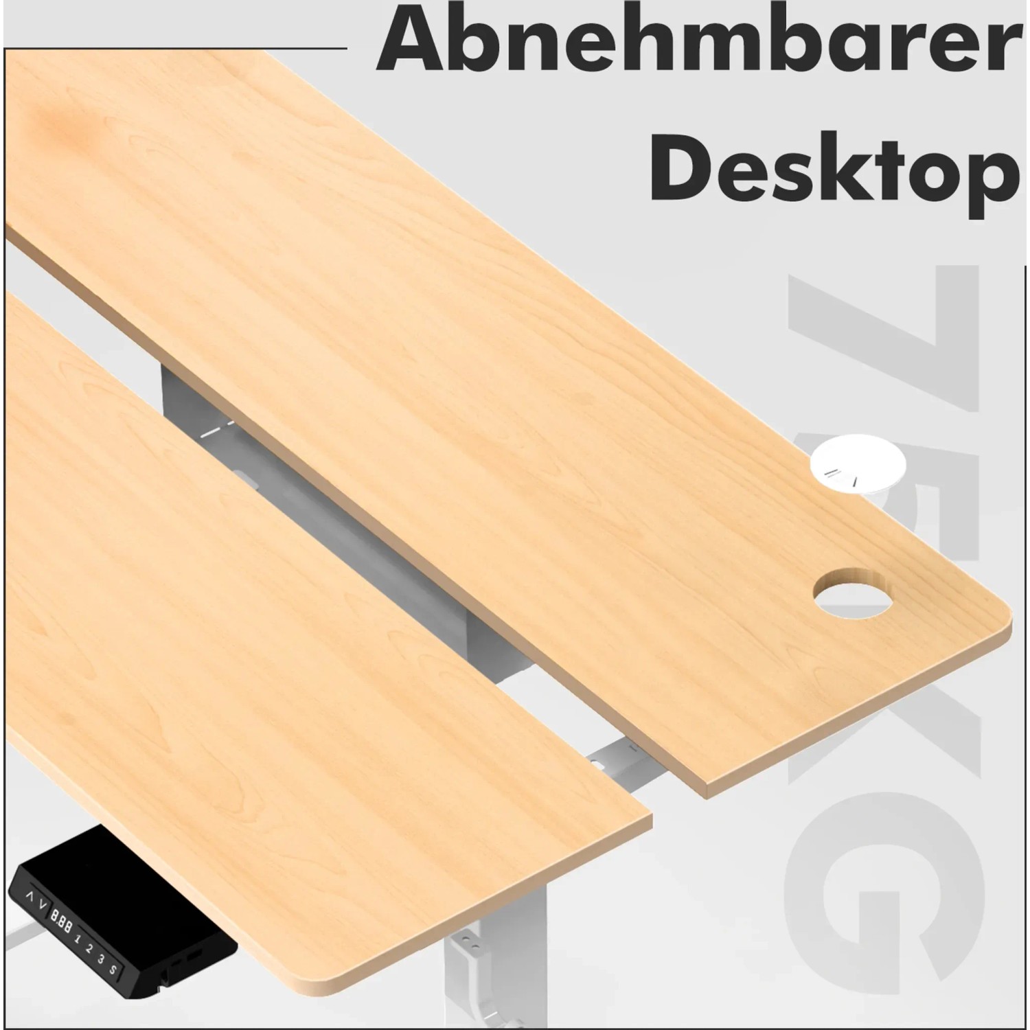 HOMAVO Schreibtisch, höhenverstellbar, 120x60cm, mit USB-Ladestation und Anti-Kollisions-System.