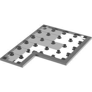 GS Terrassen Aluminium Randhalter Innenecke für Plattenverlegung mit Stellfüßen.