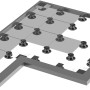 GS Terrassen Aluminium Randhalter Innenecke für Plattenverlegung mit Stellfüßen.