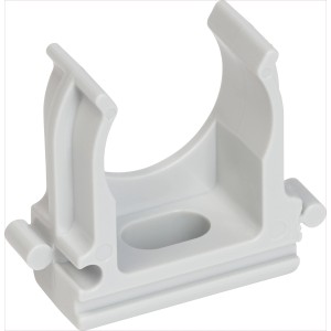 Graue Klemmschelle EN 20, 10er-Pack zur Befestigung von Leerrohren.