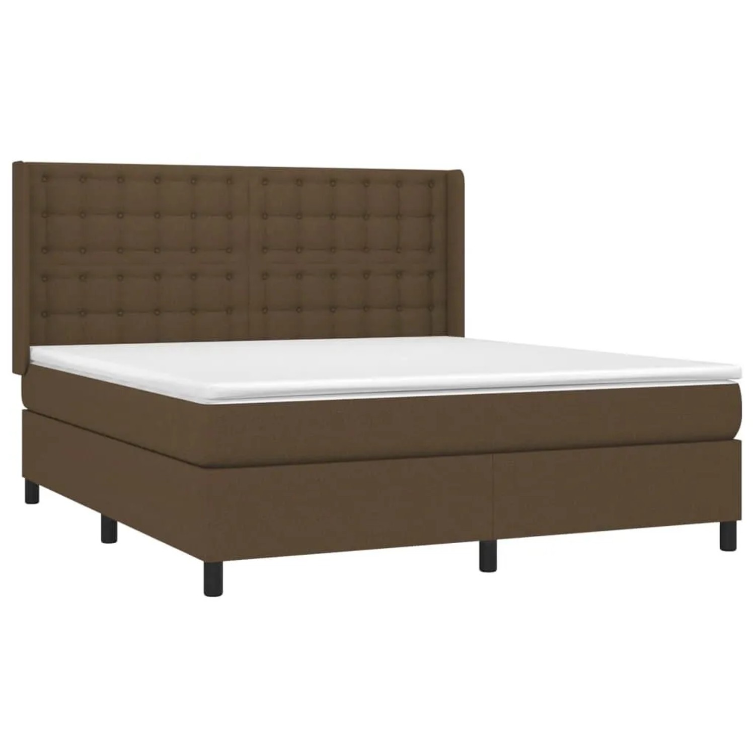 vidaXL Boxspringbett mit Matratze Dunkelbraun 180x200 cm Stoff 3131772