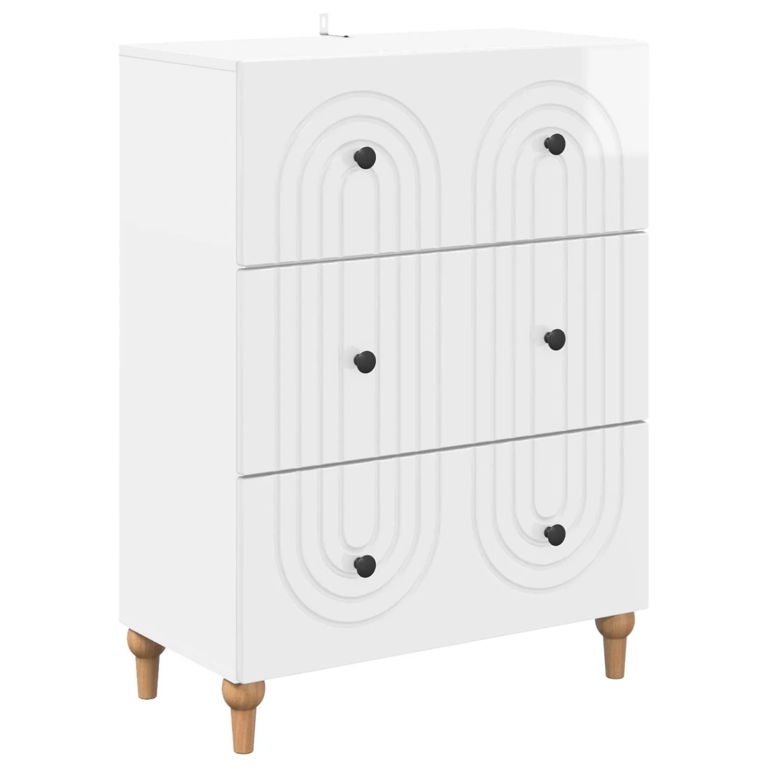 vidaXL Schubladenschrank Hochglanz Weiß 66 x 34,5 x 90 cm 894149