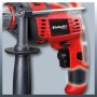 Einhell Schlagbohrmaschine TC-ID 550 E in Rot und Schwarz mit Zusatzhandgriff.