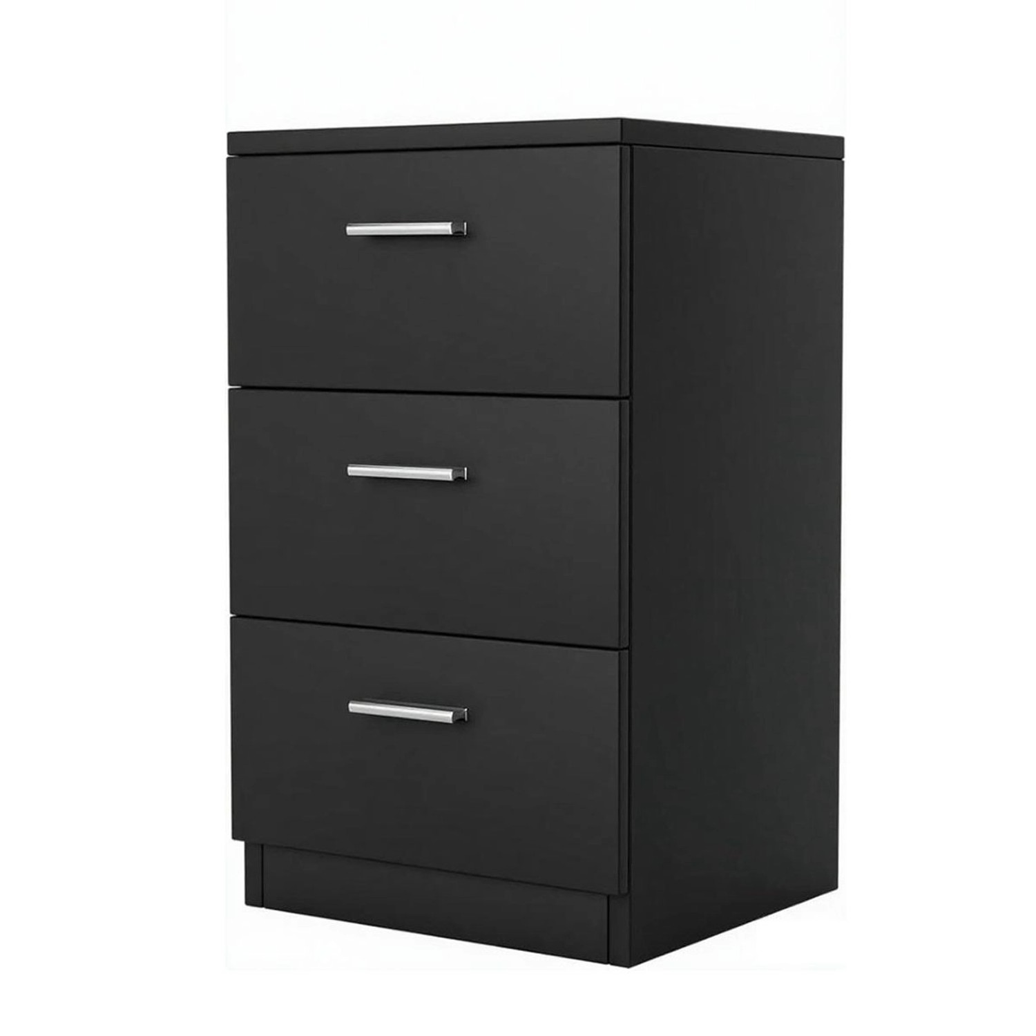 Costway Nachttisch mit 3 Schubladen 38 x 35 x 66 cm Schwarz