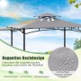 Costway Grillpavillon mit Seitenmarkise Doppeldach 318x153x250 cm Grau_5