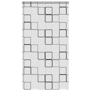 vidaXL Duschrollo mit Kassetten-Design, 140x240 cm, mit grauem Quadratmuster.