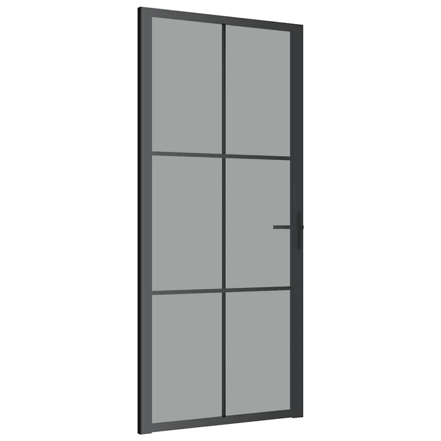 vidaXL Innentür 93x201,5 cm Schwarz ESG-Glas und Aluminium 350566