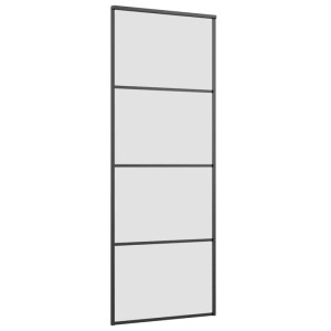 vidaXL Schiebetür mit Beschlag 76x205 cm ESG-Glas & Aluminium 3332864