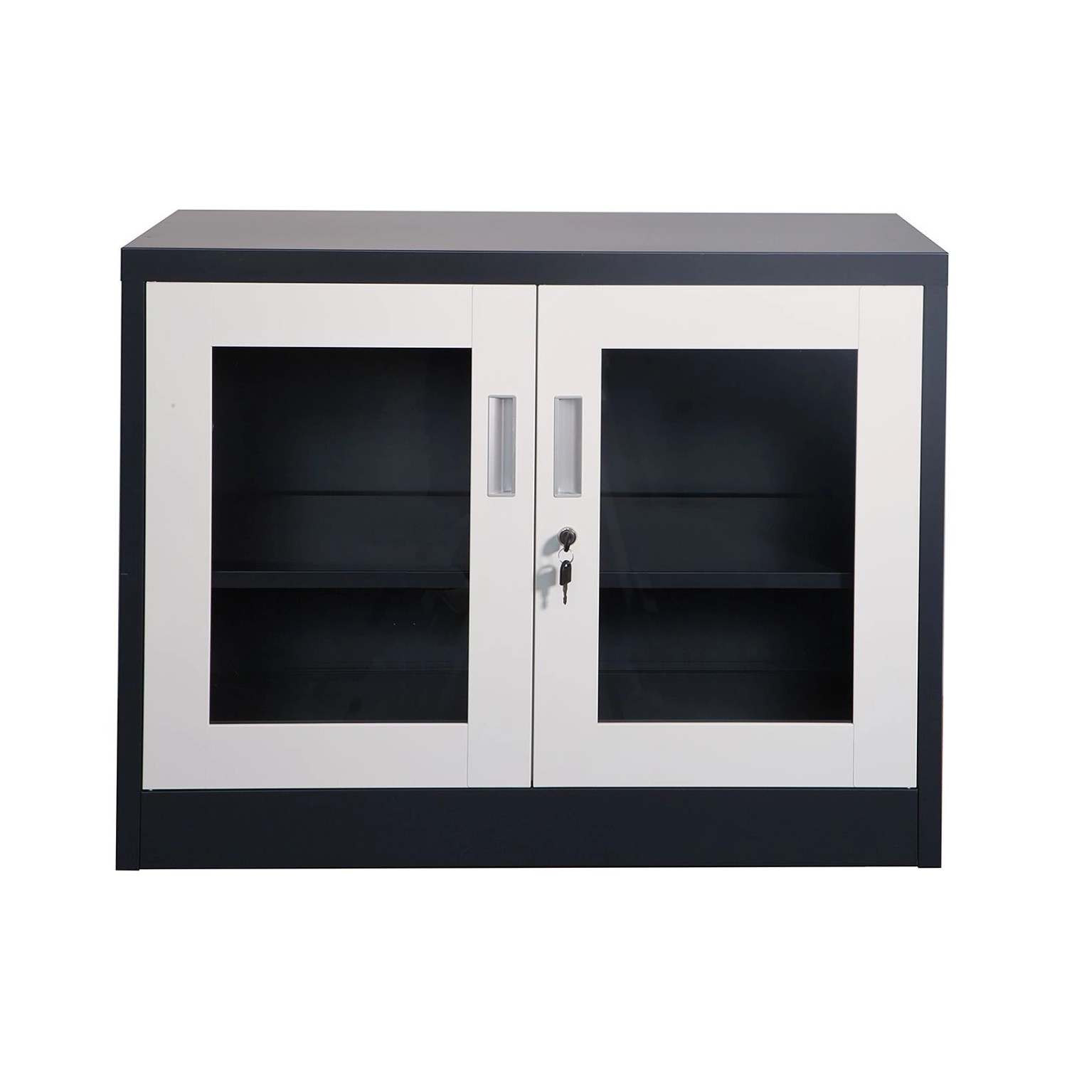 Jet-Line Stahlschrank Ufa in Anthrazit-Weiß 68 x 40 x 90 cm mit Abschließba günstig online kaufen