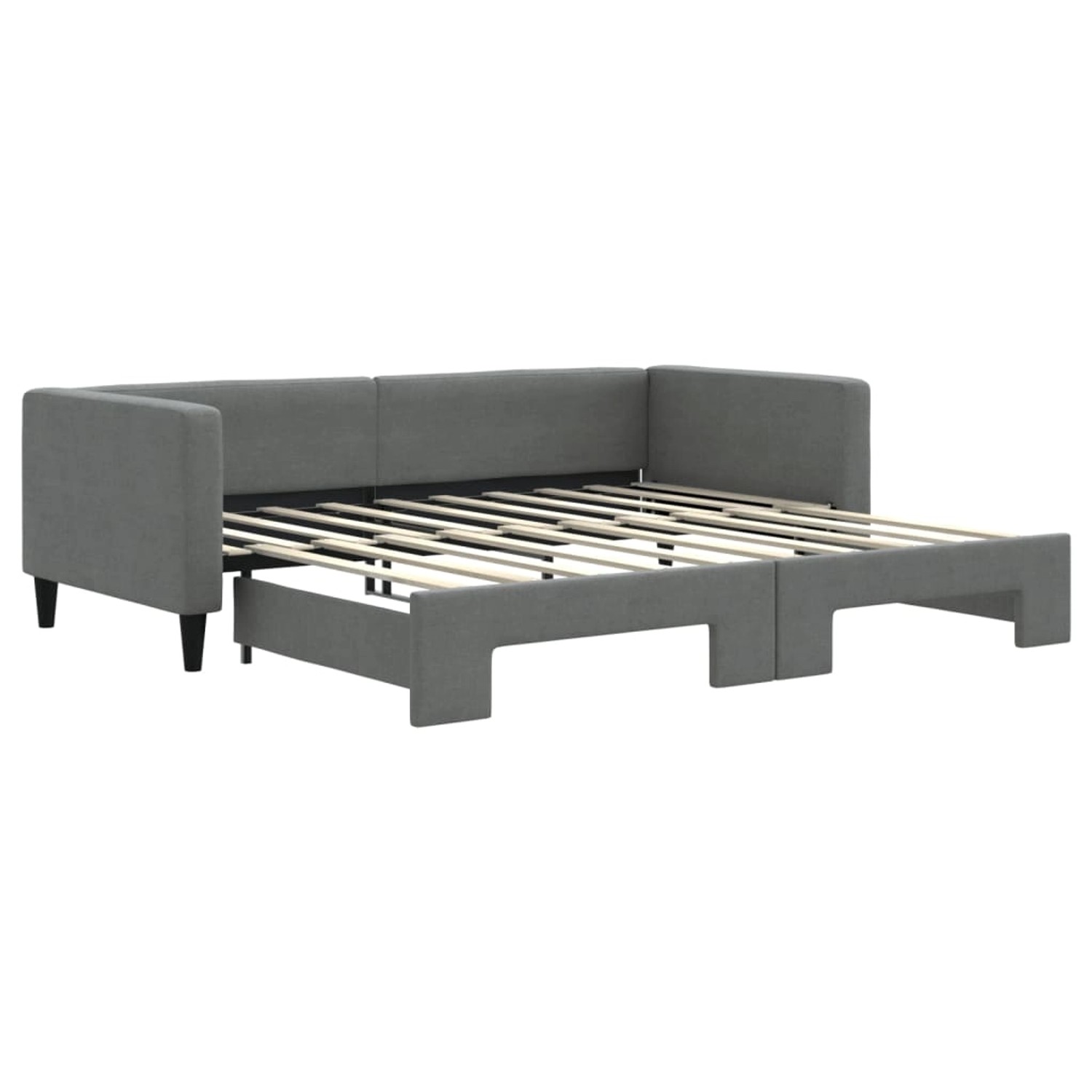 vidaXL Tagesbett Ausziehbar Dunkelgrau 90x190 cm Stoff1898651