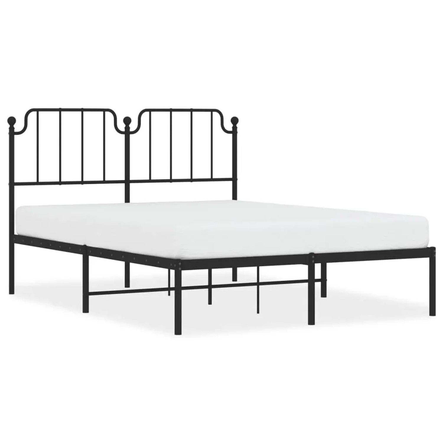 vidaXL Bettgestell mit Kopfteil Metall Schwarz 150x200 cm Modell 131930068